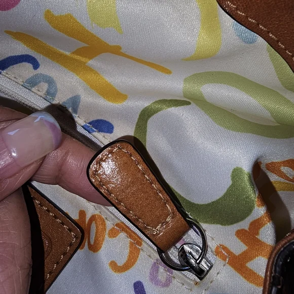COACH Rare 2009 Pastel Striped Bag/Backpack